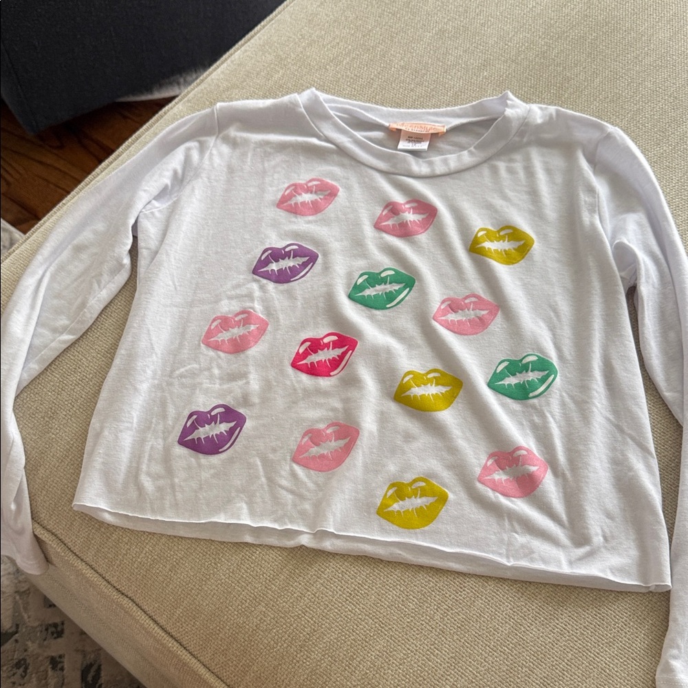 Tweenstyle Multicolor Lips Long Sleeve Tee